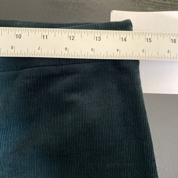 $255 Theory Oslo Corduroy High Waist Legging Pant Women 6 Green Poplar Dark Teal - Picture 12 of 14